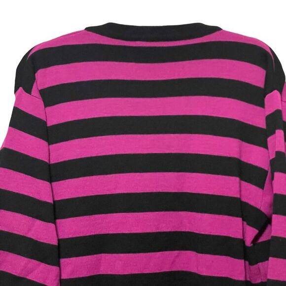 Neiman‎ Marcus 100% Wool Button Up Striped Cardigan - Picture 3 of 9